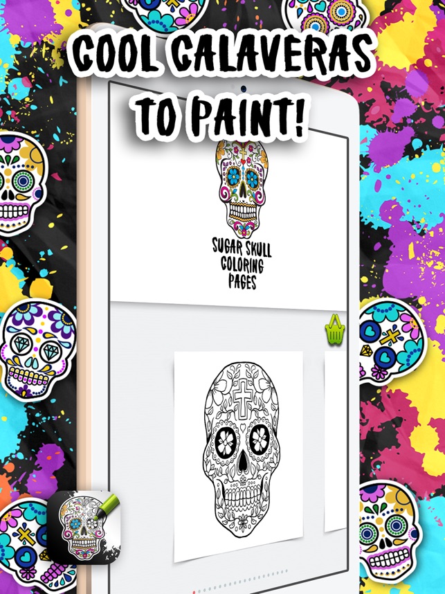 Sugar skull coloring pages on the app store