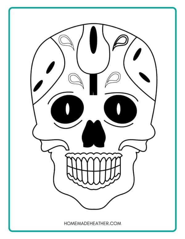 Free printable sugar skull coloring pages homemade heather