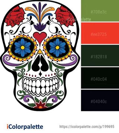 Skull color palette ideas in