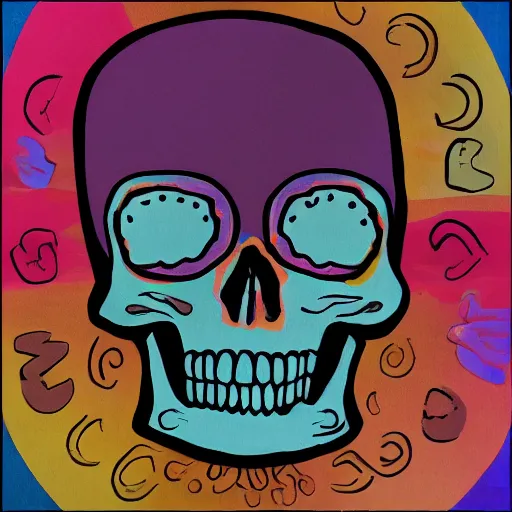 Color palette and a skull stable diffusion