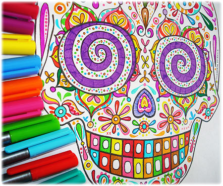 Sugar skull coloring pages