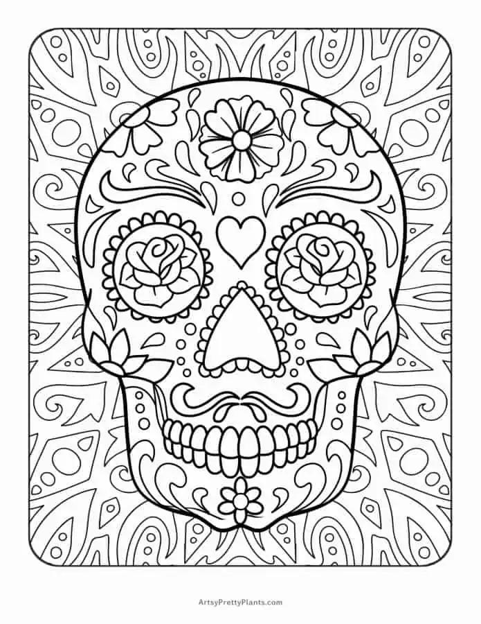 Free sugar skull coloring pages