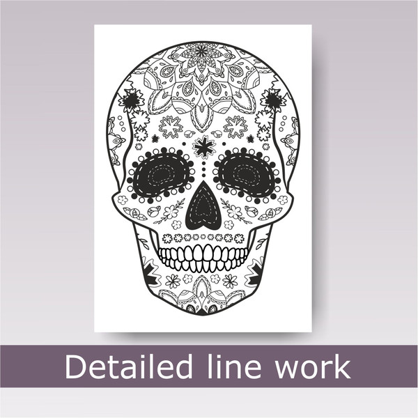 Printable dia de los muertos coloring pages pdf sugar skull