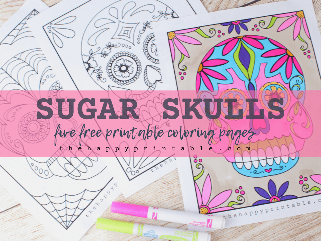 Sugar skull coloring pages the happy printable