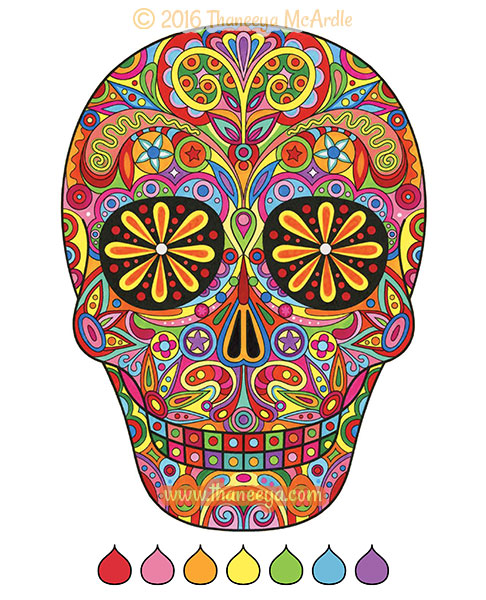 Sugar skulls coloring book by mcardle â