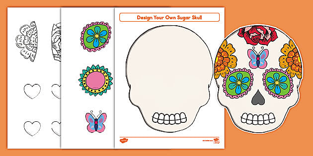 Day of the dead design your own sugar skull lor cut paste activity