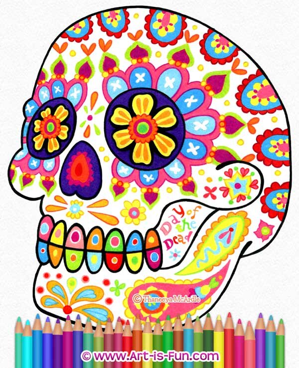 Sugar skull coloring pages