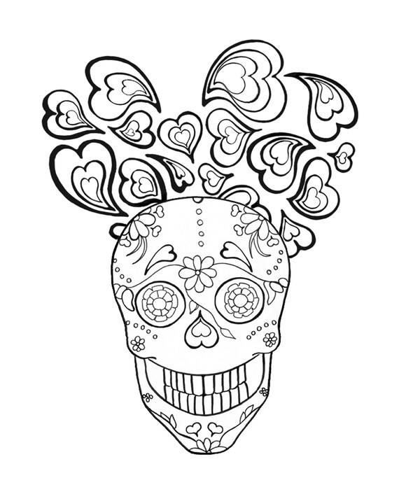 Sugar skull colouring coloring pages for the price of