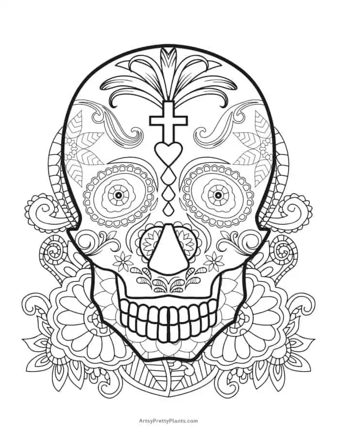 Free sugar skull coloring pages