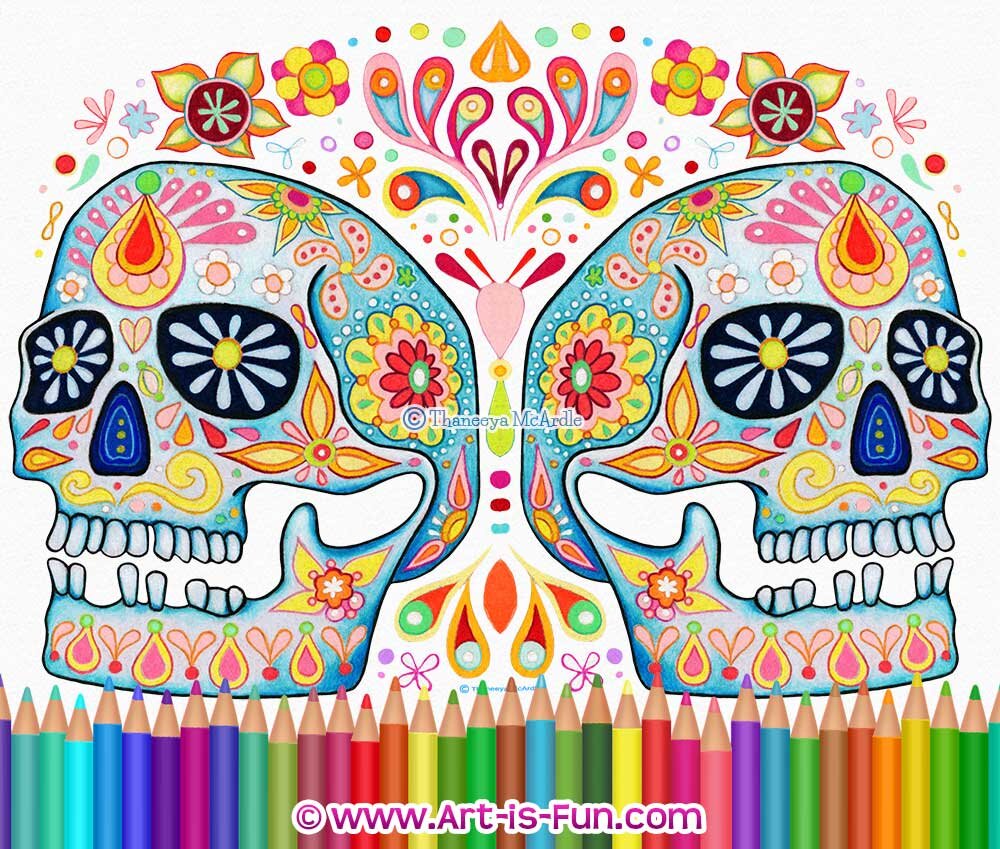 Sugar skull coloring pages