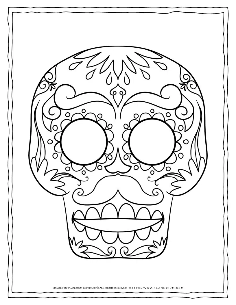 Sugar skull coloring page