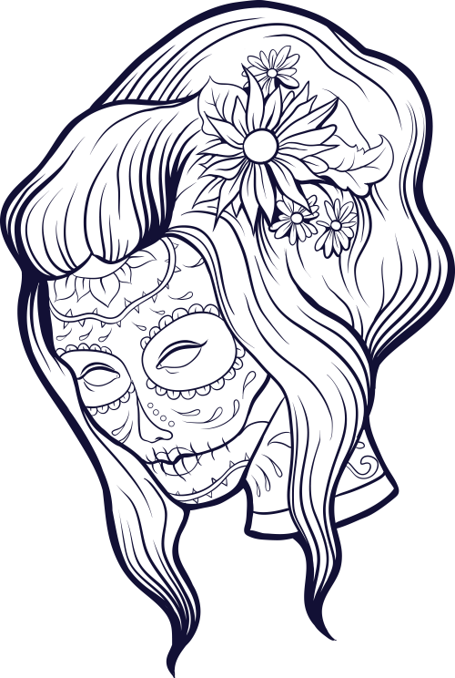 Sugar skull advanced coloring