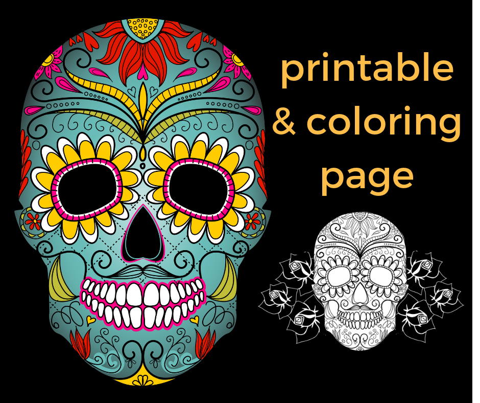 Dia de los muertos free printable and coloring page to educate