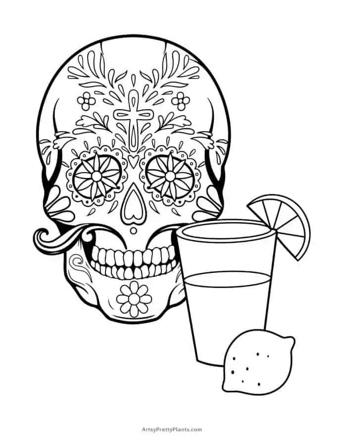Free sugar skull coloring pages