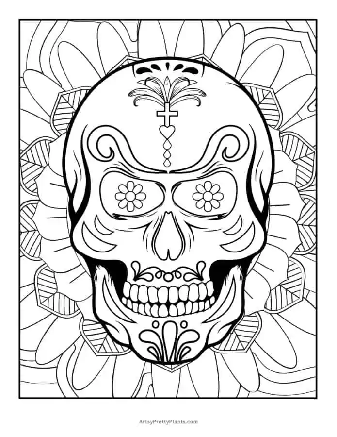 Free sugar skull coloring pages