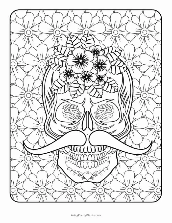 Free sugar skull coloring pages