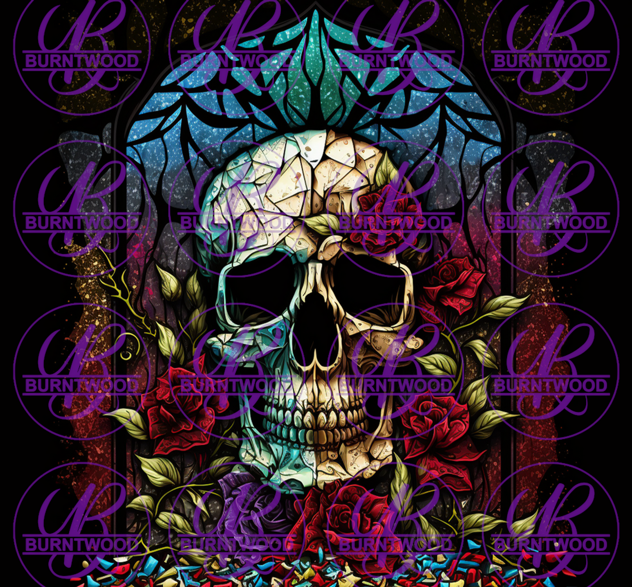 Stained glass skull oz wrap