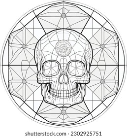 Sugar skull coloring pages adults stockvektor royaltyfri