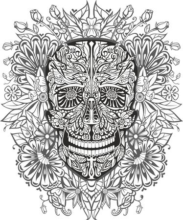 Sugar skulls coloring cliparts stock vector and royalty free sugar skulls coloring illustrations