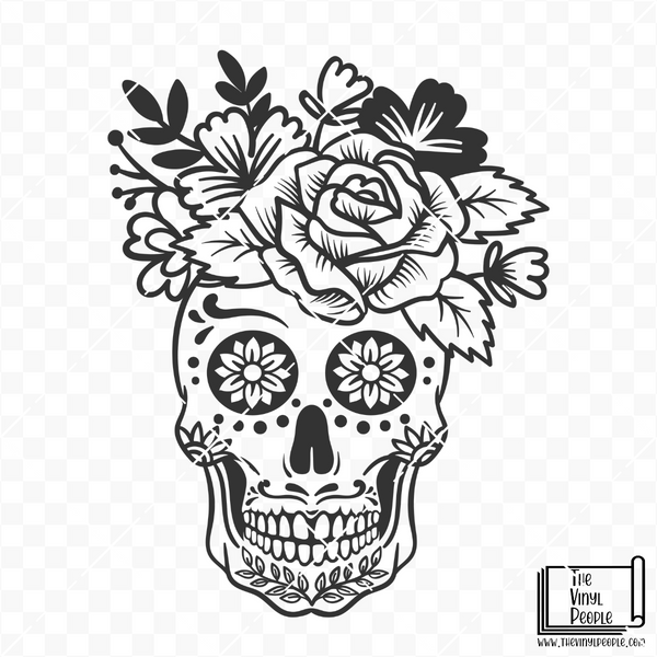 Monochrome sugar skull vinyl decal â