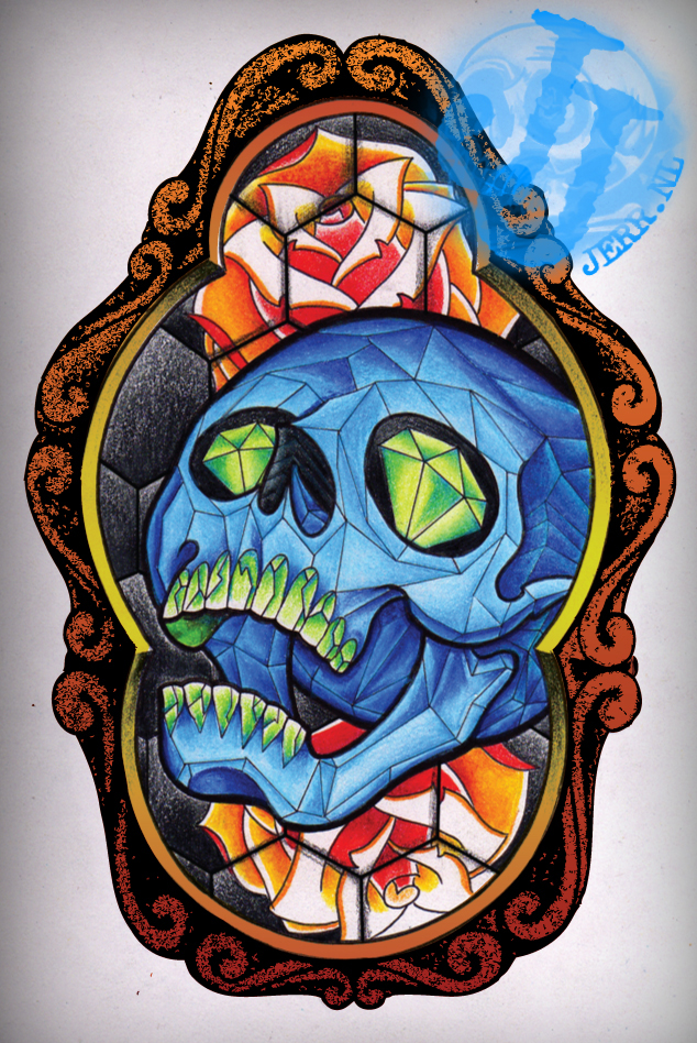 Stained glass tattoo design by jerrrroen on