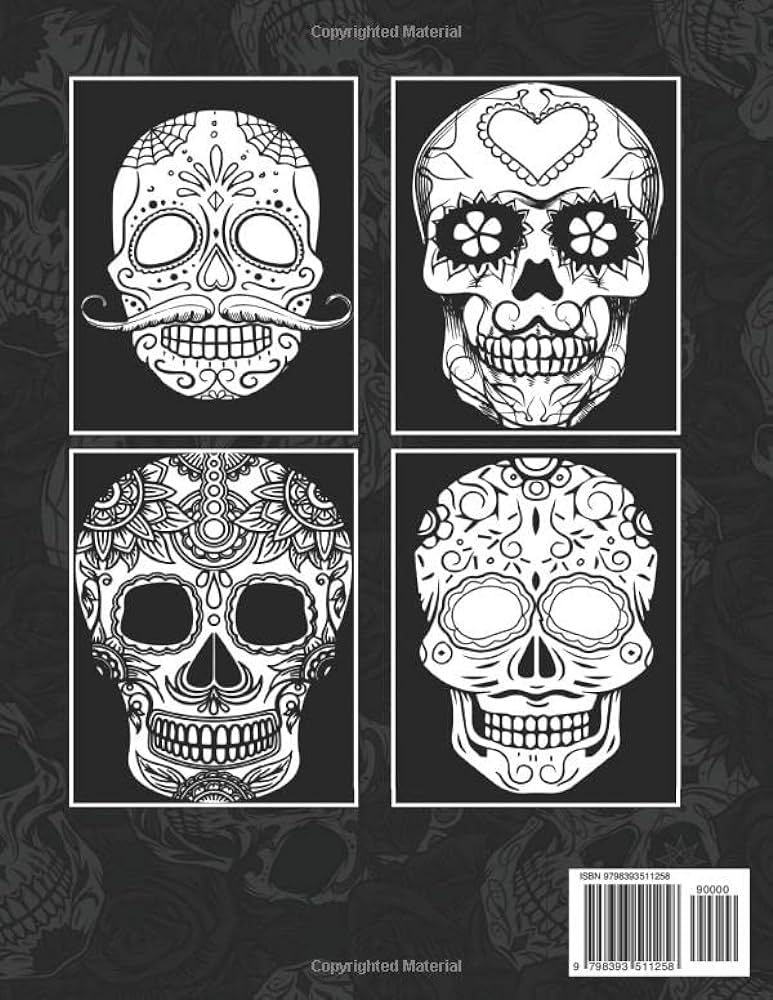 Midnight sugar skulls stained glass coloring book amazing coloring pages on black backgroud with wonderfull designs for all ages to unleash creative energy and unwind marquez tiago books