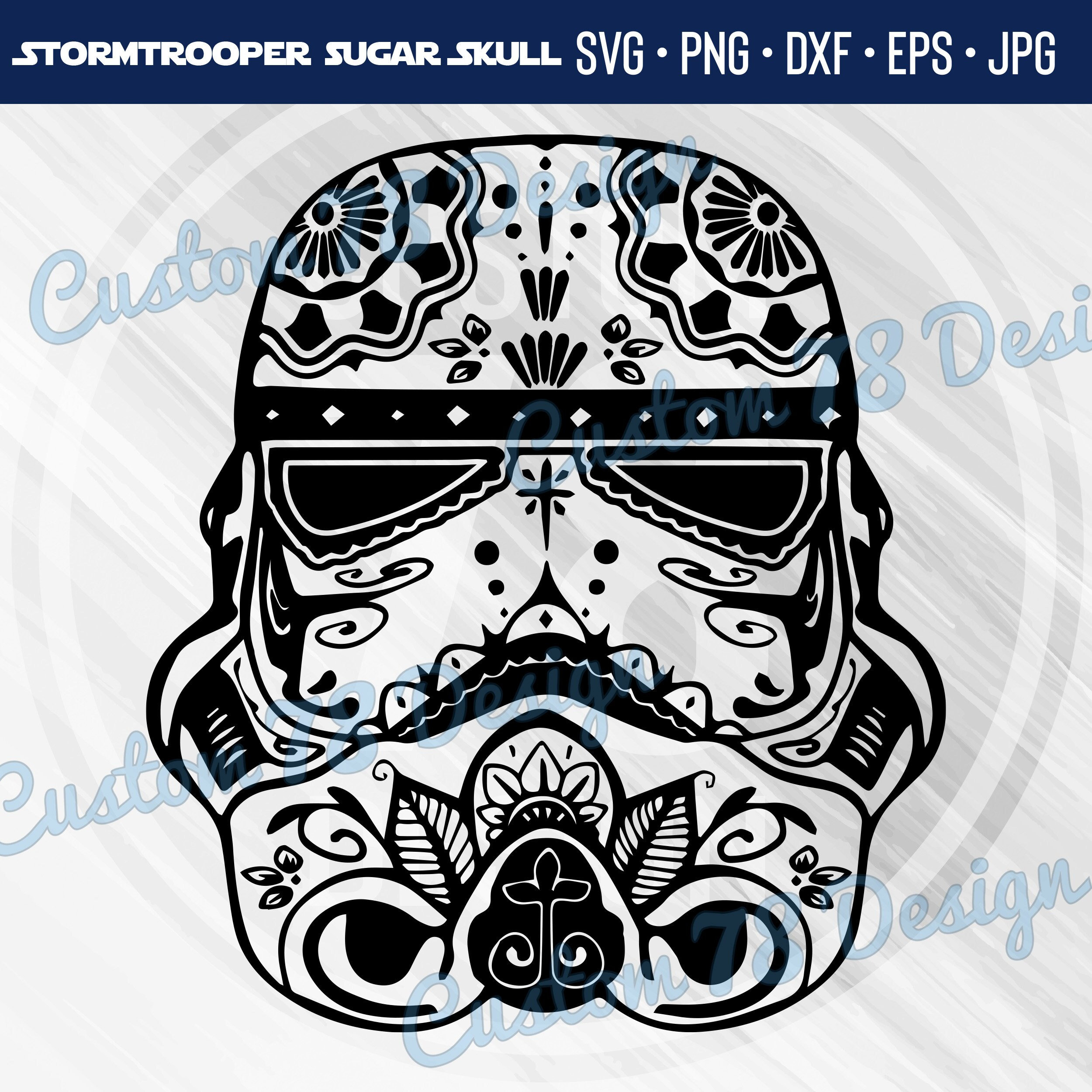 Buy stormtrooper sugar skull svg cut file for cricut silhouette craft cutters online in india