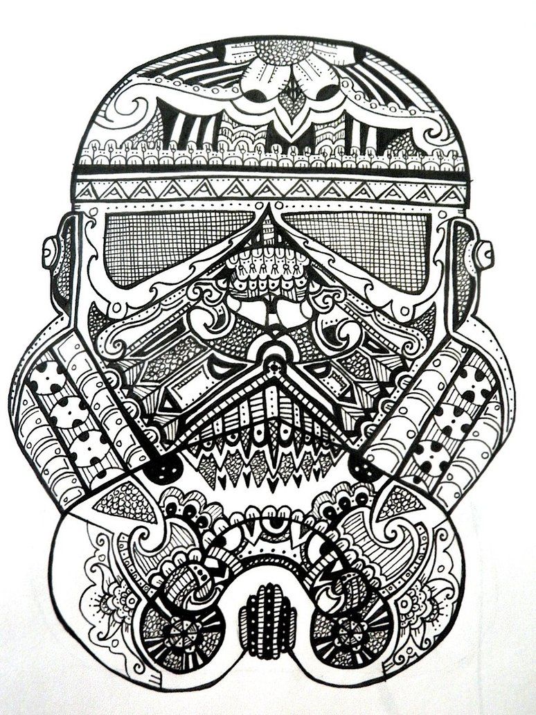 Stormtrooper sugar skull by rosered on deviantart coloriage mandala ã colorier pages de coloriage disney