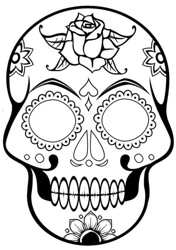 Sugar skull pony coloring page