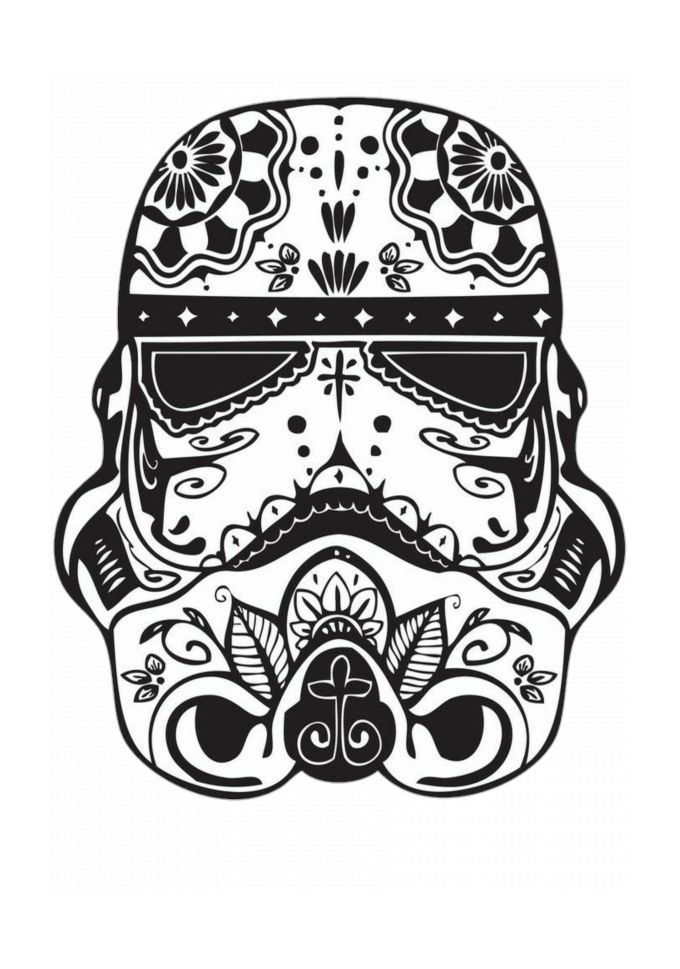 Resultado de imagen para sugar skull storm trooper star wars tattoo skull coloring pages star wars art