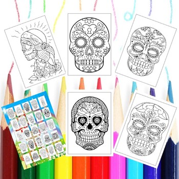 Transform halloween with dia de los muertos sugar skulls coloring for kids