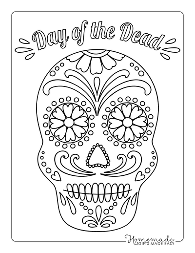 Sugar skull coloring pages for day of the dead