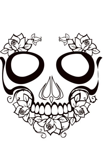 Sugar skull coloring page free printable coloring pages