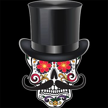 Sugar skull top hat