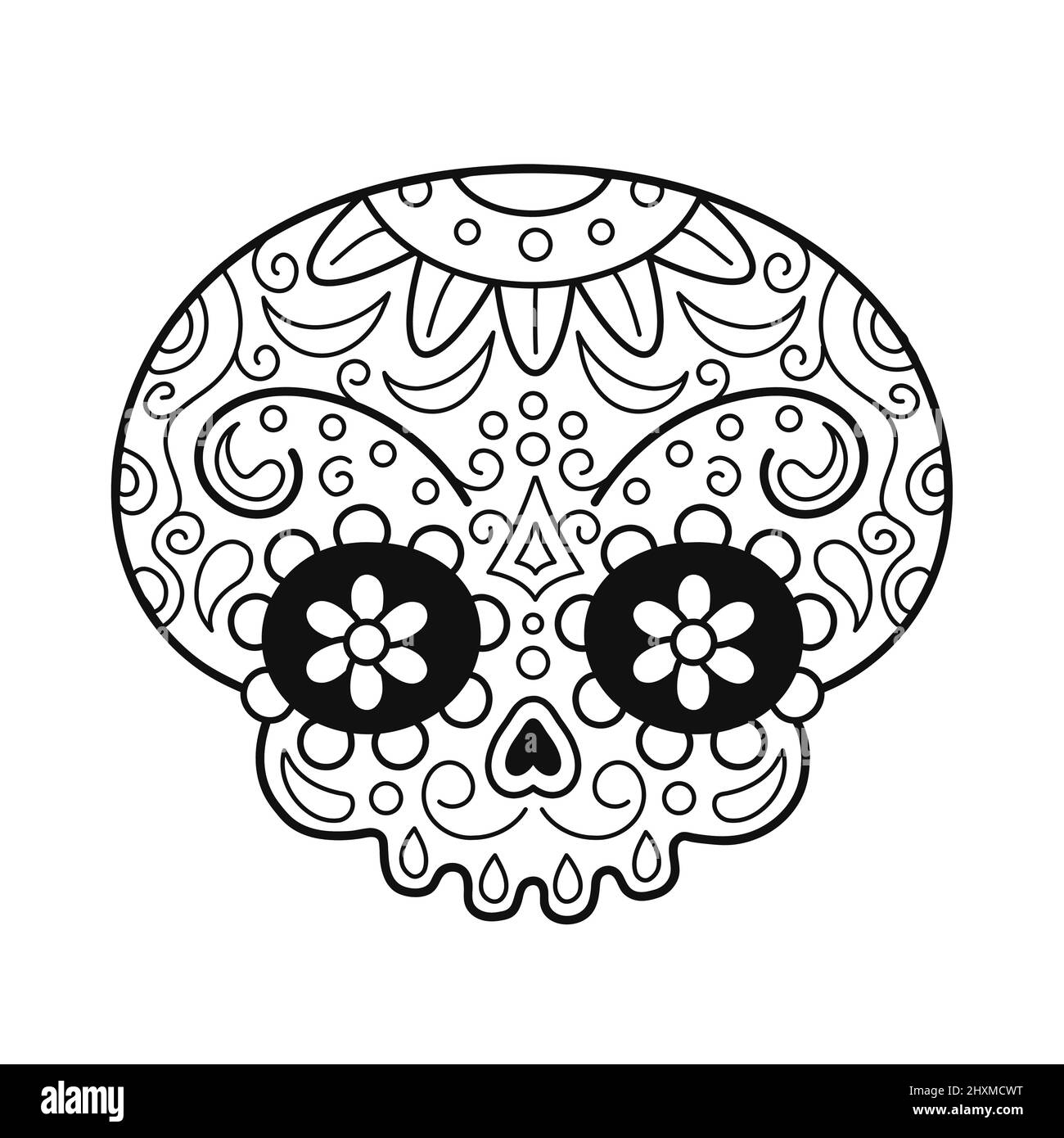 Sugar skull black and white stock photos images