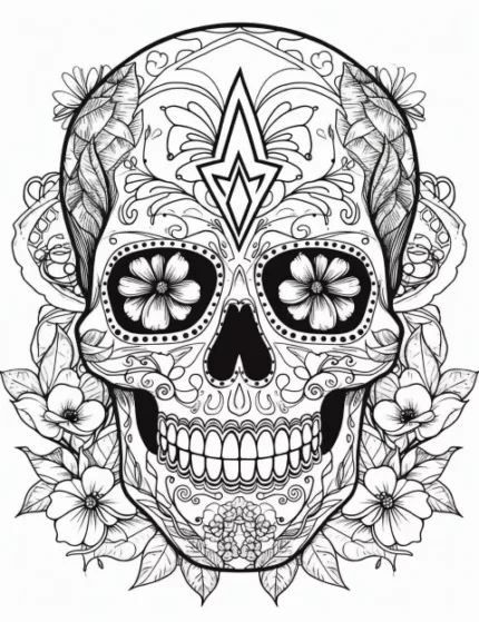 Skull Coloring Page  Easy Drawing Guides