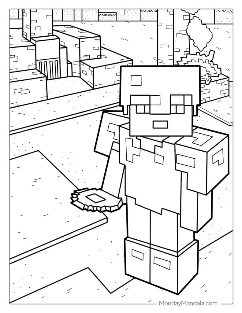 Minecraft coloring pages free pdf printables