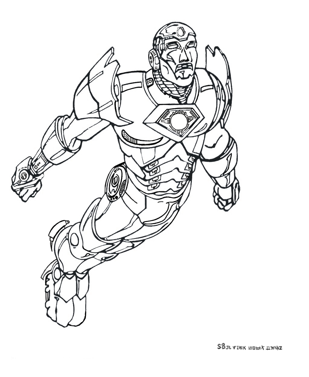 Free iron man drawing to download and color