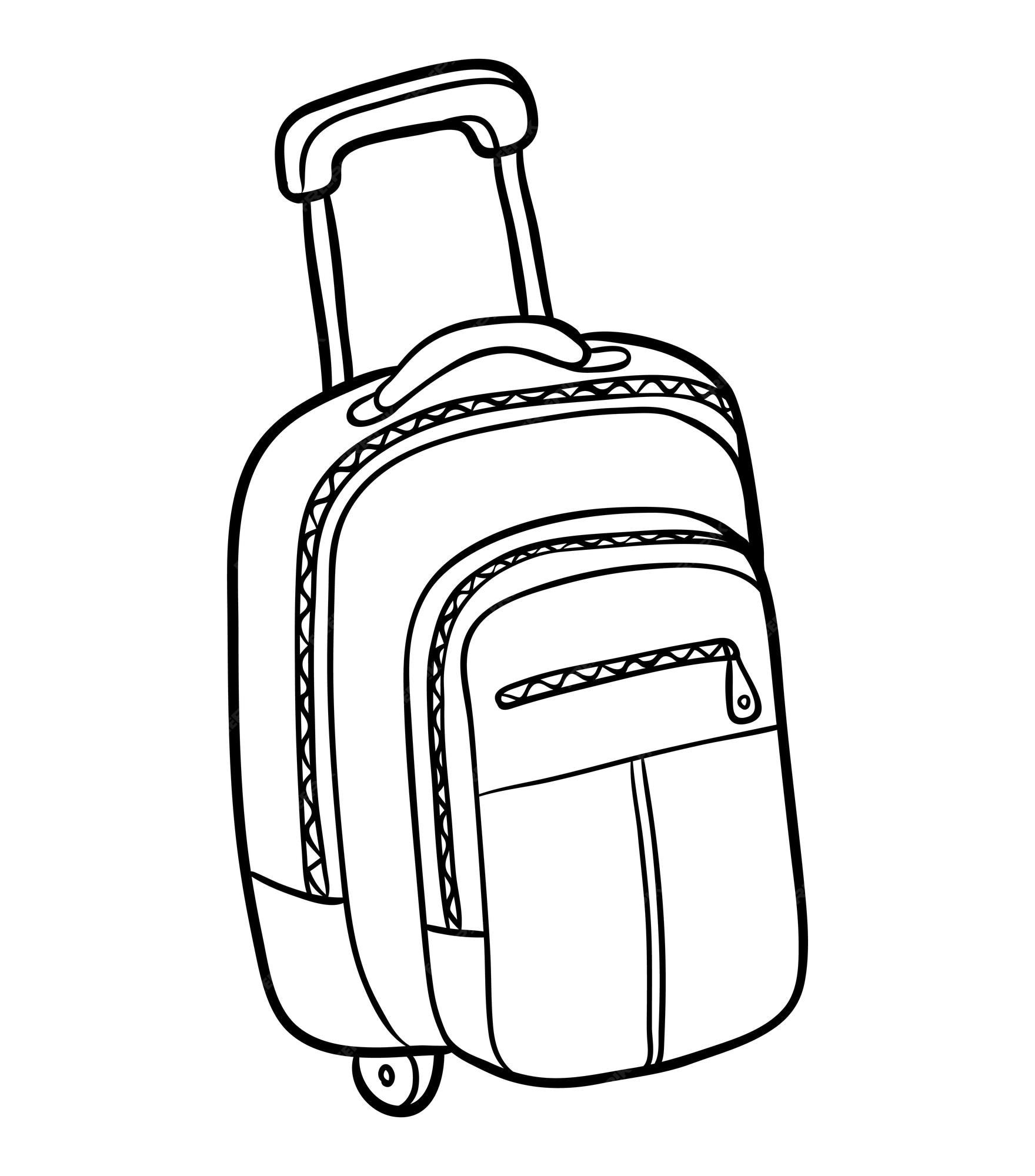 Premium vector coloring book for children suitcase