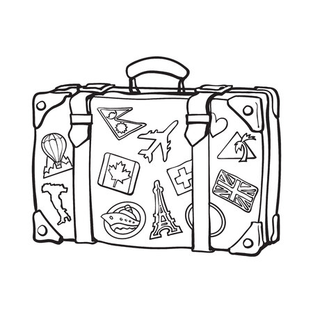 Coloring suitcase stock illustrations cliparts and royalty free coloring suitcase vectors