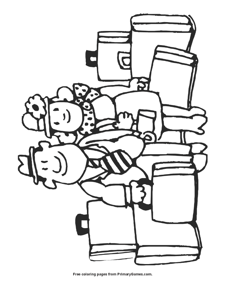 Couple with suitcases coloring page â free printable pdf from