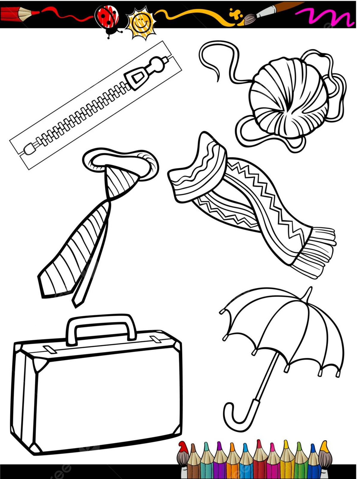 Suitcase coloring page png transparent images free download vector files