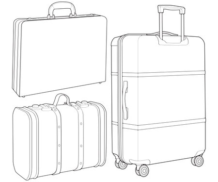 Coloring suitcase stock illustrations cliparts and royalty free coloring suitcase vectors