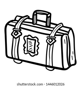 Bag suitcase leisure children coloring page stock vector royalty free