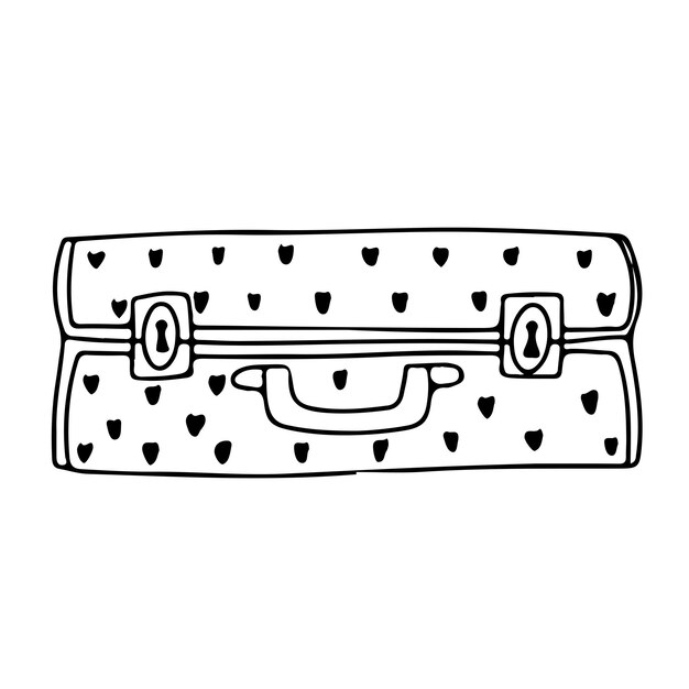 Premium vector suitcase for traveling hand luggage bag vector illustration on white background in doodle style coloring page from suitcases