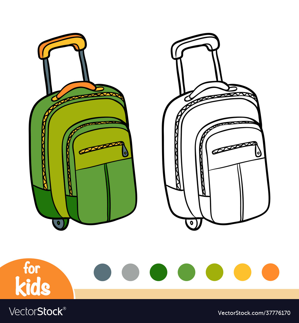 Coloring book suitcase royalty free vector image