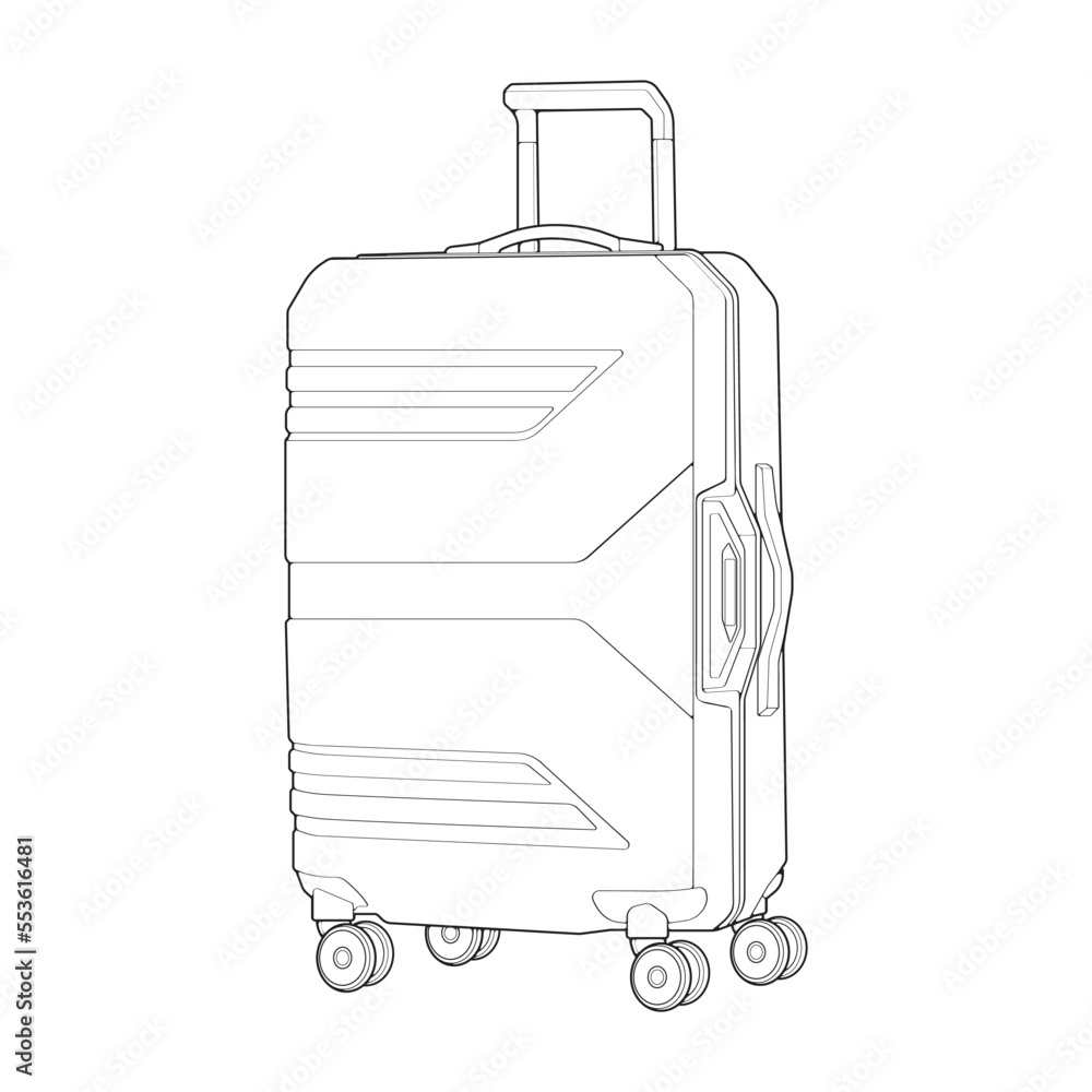 Suitcase isolated outline vector outline for coloring book vector illustration suitcase on white background vector