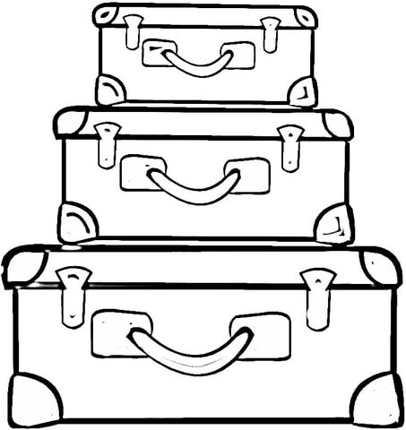 Suitcases coloring page free printable coloring pages