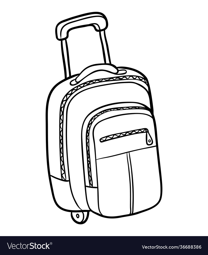 Coloring book suitcase royalty free vector image