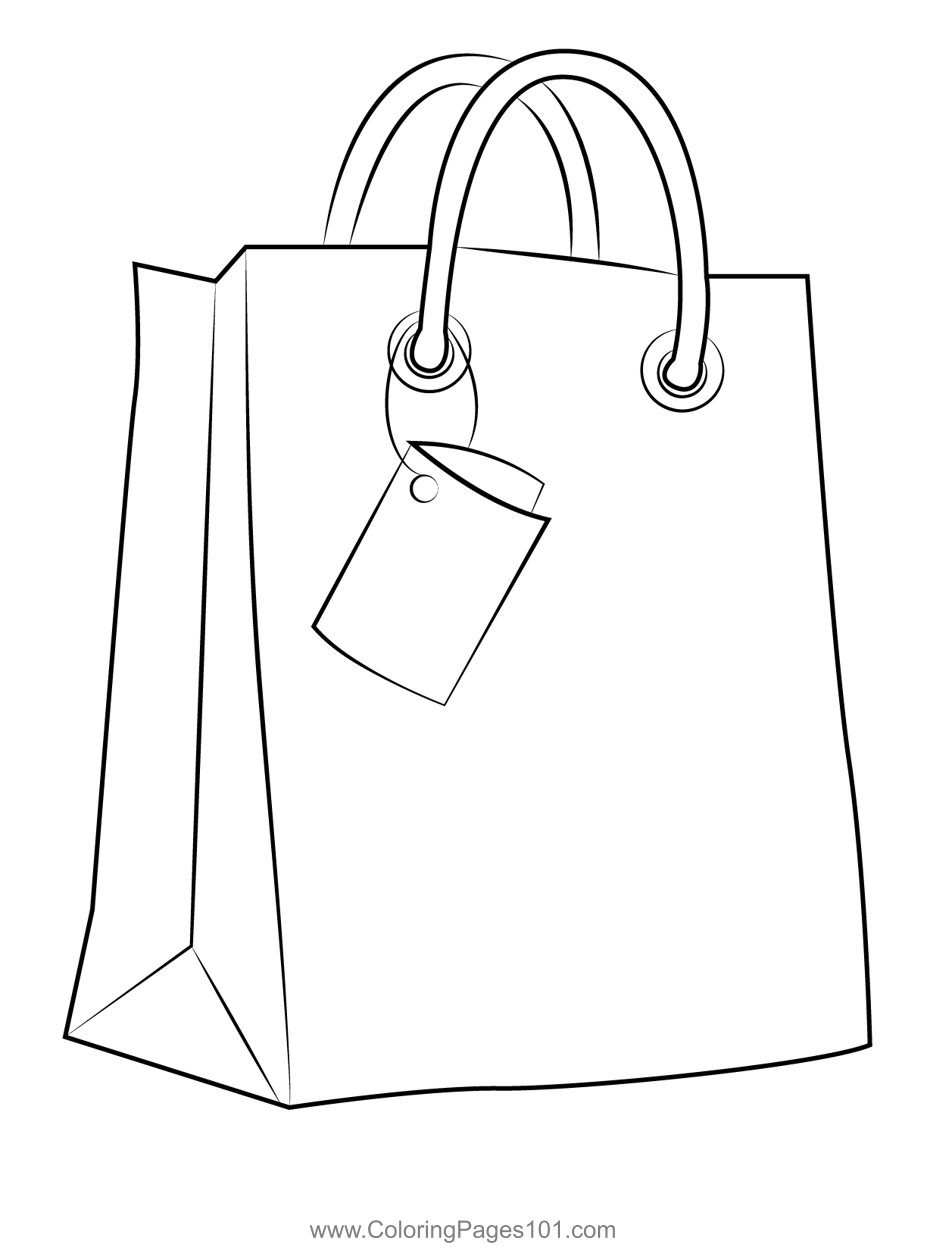 Shopping bag coloring page for kids